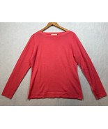 Peck &amp; Peck 100% Cashmere Sweater 2 Ply Coral Pink Boat Neck Women&#39;s Lar... - $24.49