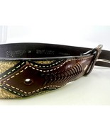 Nocona Youth Brown &amp; Black Inlay Concho &amp; Fabric Western Belt N4416644 S... - $20.30