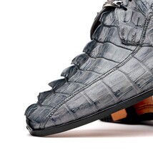 Cancun Genuine Caiman Crocodile Dress Derby's Shoes Gray image 3