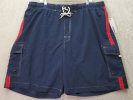 Sonoma Swim Shorts Men&#39;s 2XL Navy Mesh Lined Polyester Elastic Waist Dra... - £15.93 GBP
