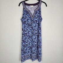 Magnolia Grace Womens MED Dress Floral Embroidered Trim Knit Dress Sport... - $18.66