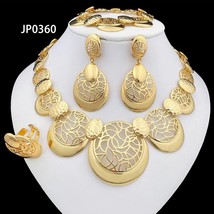 Italian Gold Plated Jewelry Set Necklace Earring Sets For Women ensemble... - $1,697.79 MXN