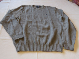 Polo by Ralph Lauren Mens long sleeve shirt sweater grey XL cotton EUC@ - £18.31 GBP