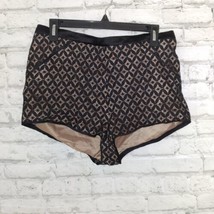 Love Culture Shorts Womens Large Black Lace Shortie Zip Up Cheeky Cocktail - $17.99