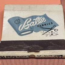 Matchbook Cover  Bate’s Fabrics  Inc.  New York, N.Y.  17 matches  gmg  ... - $9.90