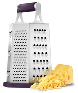 cheese grater slicer Shredder zester set 6 Sided Box Grater Non Slippery - £29.03 GBP