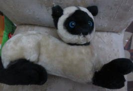 Vintage Siamese Kitty Cat R Dakin &amp; Co. Plush Stuffed Animal Blue Eyes 1973 - £7.58 GBP