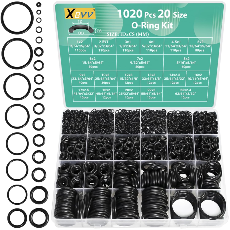 Primary image for O Ring Kit 20 Size Nitrile Rubber Oring Assortment Set 1020 Pcs for Car Auto Veh