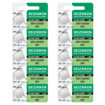 Seizaiken 381 SR1120SW 1.55V 0%Hg Silver Oxide Watch Battery (10 Batteries) - $9.36