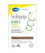 Scholl Softgrip Ultima Class II Thigh Length Closed Toe Stockings Natura... - $28.25