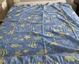 Spring Home Blue Green Fish Fabric Standard Sized Shower Curtain - £15.34 GBP
