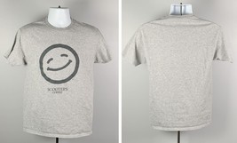 Scooters Coffee T Shirt Mens Medium Gray Smiley Face Logo Cotton Polyester - £17.18 GBP