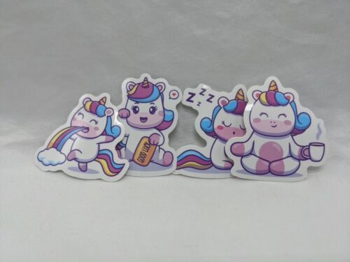 Primary image for Sat Of (4) Rainbow Unicorn Stickers 1.5"