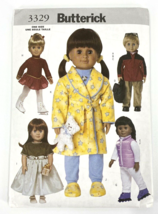 Butterick Sewing Pattern 3329 Doll Clothes 18&quot; Jacket Backpack Pants Paj... - $4.99