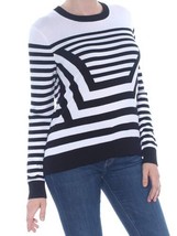 MICHAEL Michael Kors Womens Shimmer Stripe Sweater, Medium, Black/White - $64.95