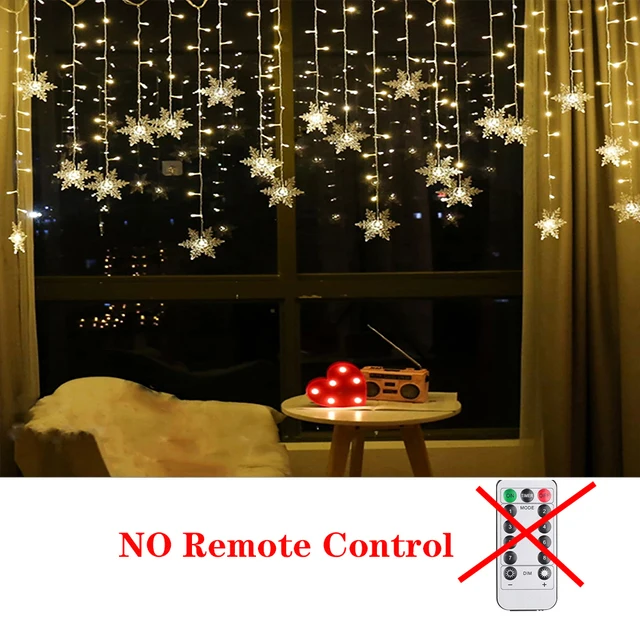 3.5M Christmas Light Led Snowflake Curtain Icicle Fairy String Lights Outdoor Ga - £61.23 GBP