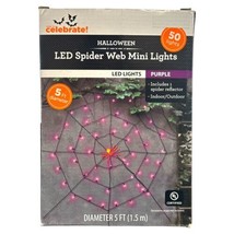 Way To Celebrate Halloween LED 50 Spider Web Lights With Spider Purple C... - $14.84