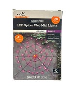 Way To Celebrate Halloween LED 50 Spider Web Lights With Spider Purple C... - $14.84