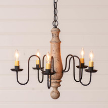 5-Arm Medium Norfolk Chandelier Wood Metal Handmade USA, Hartford Buttermilk - £383.65 GBP