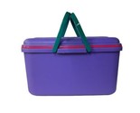 Vintage 90&#39;s Teal Purple Pink Eagle Craftstor Sewing Storage Bin Organiz... - $43.65