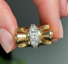 2Ct Diamanti Finti 14K Placcato Oro Giallo Uomo Acquario Forma Fidanzamento Ring - £148.37 GBP