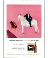 1950s White Horse Scotch Whiskey PRINT AD &quot;Stepping Out Tonight?&quot; BX1 - $9.31 CAD