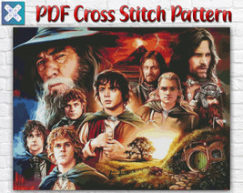 Lord Of The Rings Movie Hobbit Counted PDF Cross Stitch Pattern - £2.65 GBP