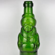 Large Vintage USSR Souvenir Green Glass Figural Bottle Santa Claus Collectible - £75.68 GBP