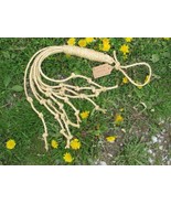 Cat of Nine Tails Rope Whip Scourge with Plain, Scarlet, or Teal Dyed Grip - $33.00