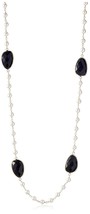 Daniela Swaebe 18K Gold-Plated Blue Goldstone &amp; Glass Pearl Station Necklace NWT - £22.09 GBP