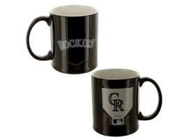 Colorado Rockies MLB 11 oz Licensed Raised Logo Coffee Tea Mug Cup Black - £14.69 GBP