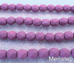 25 6mm Czech Glass Firepolish Beads: Saturated Lavender - £2.39 GBP