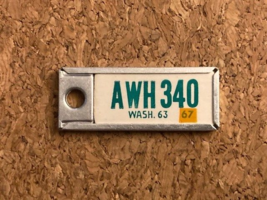 RARE VTG DAV Disabled Veterans Mini License Plate Key Chain Ring WASHING... - $9.50