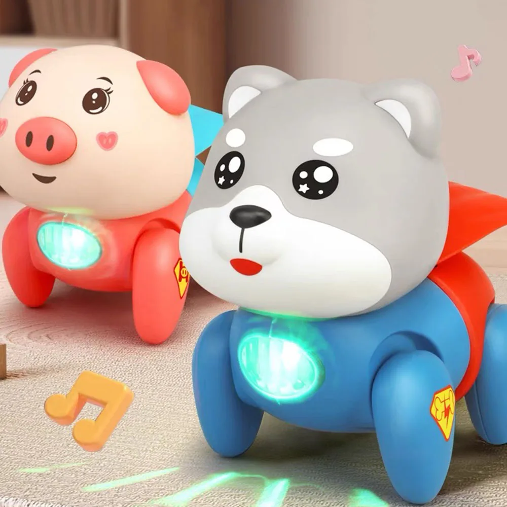 Children s electric toy dog pig with light concert walk will call puzzle rope toy pets thumb200