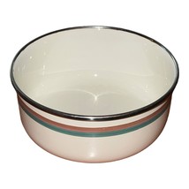 Vintage Pfaltzgraff Juniper Bowl Reston Lloyd Enamel on Metal Cream w/ Stripes - $7.89