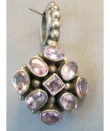 ANTIQUE AMETHYST STERLING SILVER PENDANT 6.2 Carats STUNNING 9 Stones - £256.77 GBP