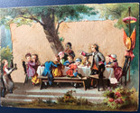 Family Picnic With Headless Guest Victorian Trade Card Ithaca New York - £6.30 GBP