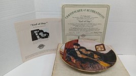 Edwin M.Knowles Norman Rockwell Collector Plate &quot;End of Day&quot; With COA And BOX - £10.85 GBP