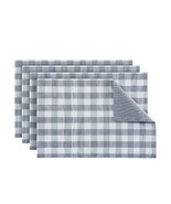 Four (4) ACHIM HOME ~ 12 x 18 ~ Reversible Placemats ~ GREY ~ Buffalo Check - $40.74 CAD