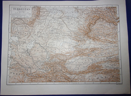 Colored Map of Turkestan 1930s?  - £3.12 GBP