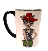 Hipster Tiger Ceramic Mug 16oz Anthropomorphic Signature Housewares Coff... - £6.76 GBP