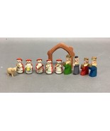 Vintage Wooden Nativity Figures - 11 Piece Set - $9.89