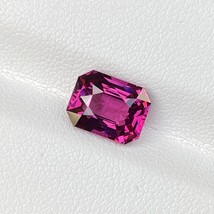 Natural Purple Rhodolite Garnet 3.29 Cts Emerald Cut VVS Loose Gemstone - £287.76 GBP