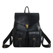 Anti-theft Backpack For Women Genuine Leather Luxury Black Backpacks For School  - £153.58 GBP