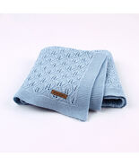 Baby Blanket Knitted Leaves Hollow Blanket Baby - $42.00