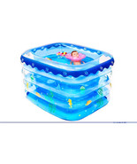 Baby Kids Inflatable Swimming Bath Pool with Foot Air Pump+ Pit Balls+ B... - $71.28