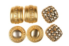 3pr Vintage Givenchy Gold tone clip on earrings - £233.45 GBP