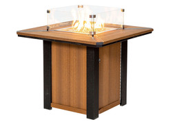 BERKSHIRE FIRE PIT TABLE - Outdoor Mahogany Poly Lumber Square Firepit USA - $1,829.97+