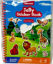 2 Pk. Jelly Reusable Sticker Books for Toddlers Gift Animals Themed Waterproof image 2