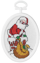 Janlynn Mini Counted Cross Stitch Kit 2.75&quot; Oval Down The Chimney (18 Count). - £11.02 GBP